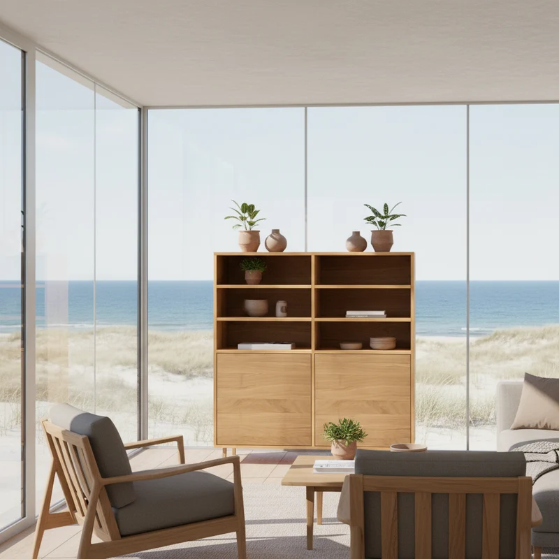 Highboard Eiche Premium - Natur geölt 120cm