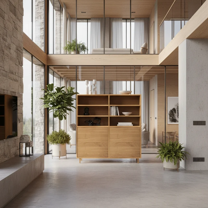 Highboard Eiche Premium - Natur geölt 120cm