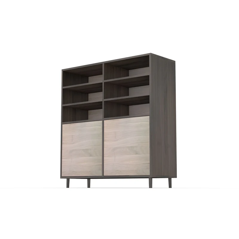 Highboard Eiche Premium - Schwarz/Weiss geölt 120cm