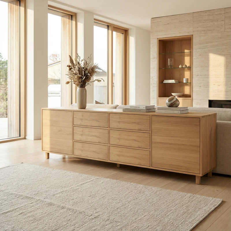 Sideboard Eiche Premium - Natur geölt 240cm