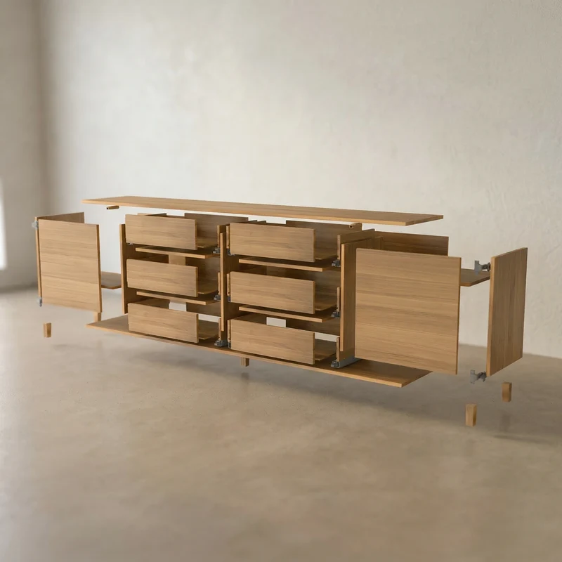 Sideboard Eiche Premium - Natur geölt 240cm