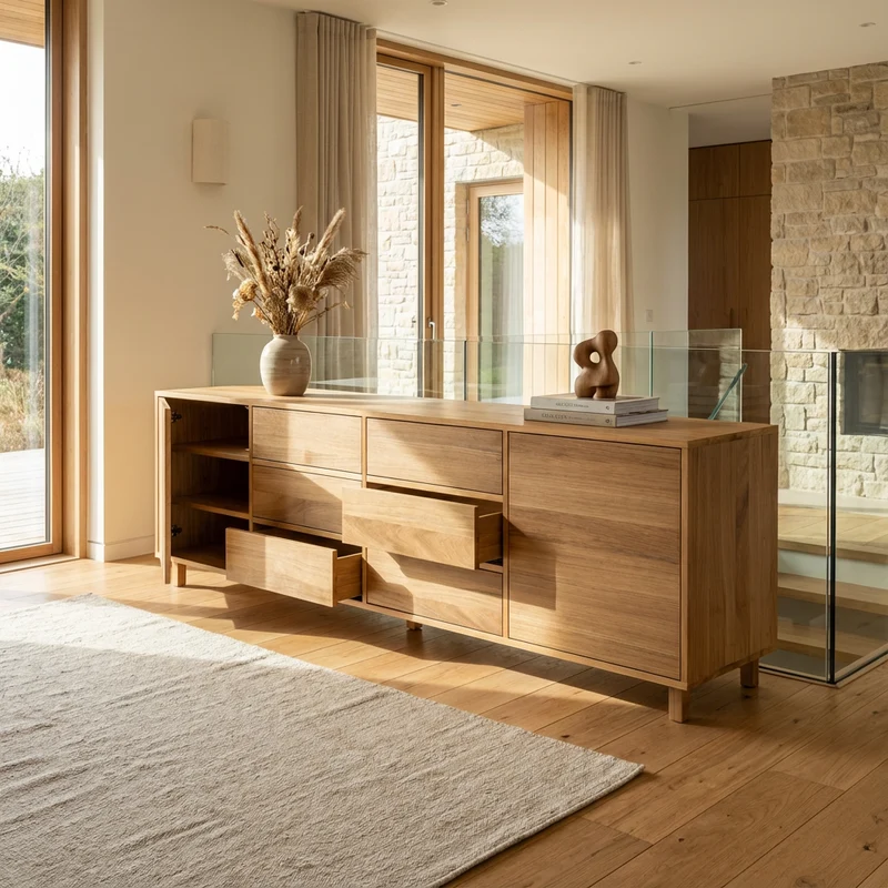 Sideboard Eiche Premium - Natur geölt 240cm