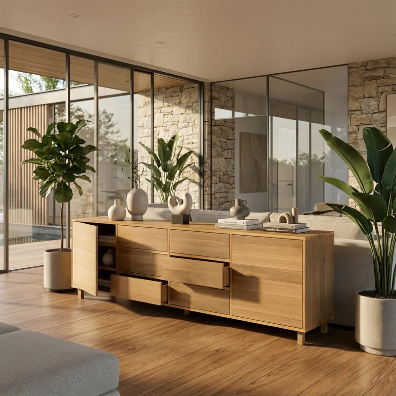 Sideboard Eiche Premium - Natur geölt 240cm