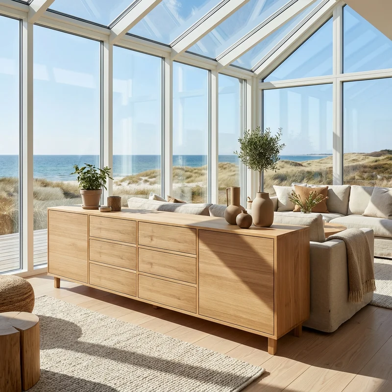 Sideboard Eiche Premium - Natur geölt 240cm
