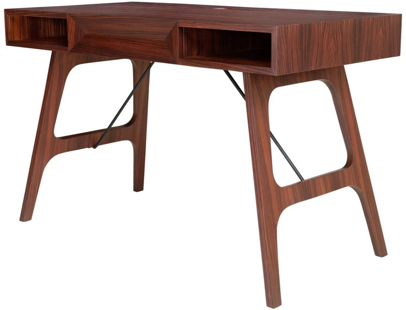 Casa Padrino Luxus Rosenholz Schreibtisch mit Schublade Braun 120 x 60 x H. 76 cm - Luxus Büromöbel