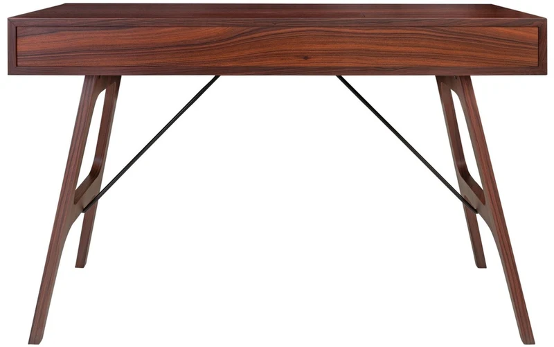 Casa Padrino Luxus Rosenholz Schreibtisch mit Schublade Braun 120 x 60 x H. 76 cm - Luxus Büromöbel