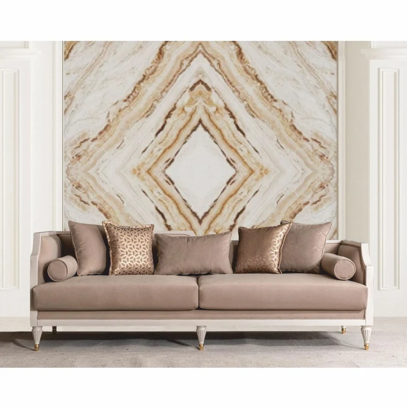 Casa Padrino Luxus Barock Wohnzimmer Set Braun / Creme / Gold - Barock Möbel