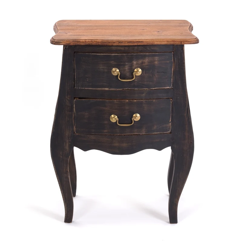 KOMMODE "LOUIS" | Mahagoni, 64x48x35 cm (HxBxT) | Telefontisch | Farbe: 04 schwarz-natur