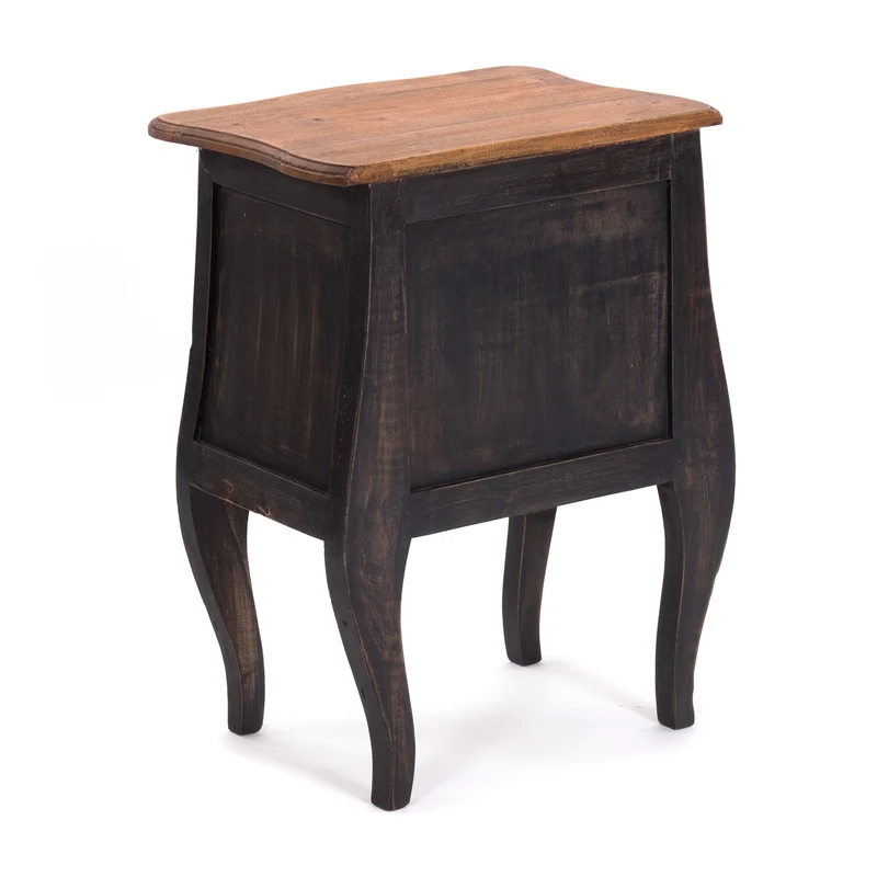 KOMMODE "LOUIS" | Mahagoni, 64x48x35 cm (HxBxT) | Telefontisch | Farbe: 04 schwarz-natur