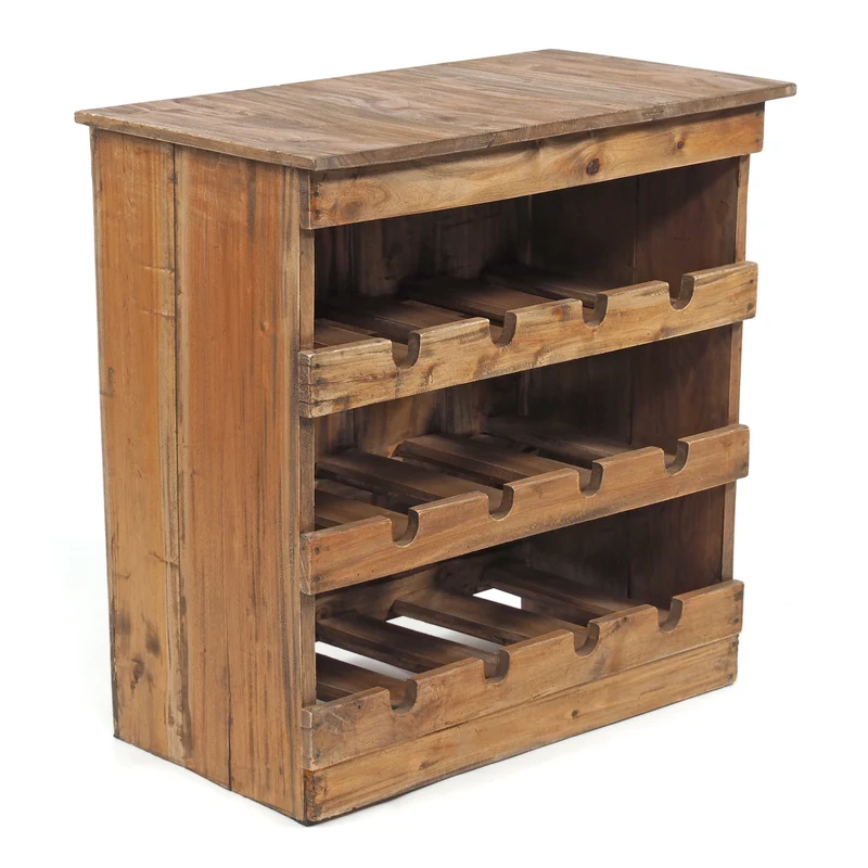 WEINREGAL "RUSTIQUE" | Mahagoni, 70x70x38cm (HxBxT) | Farbe: 01 natur-vintage