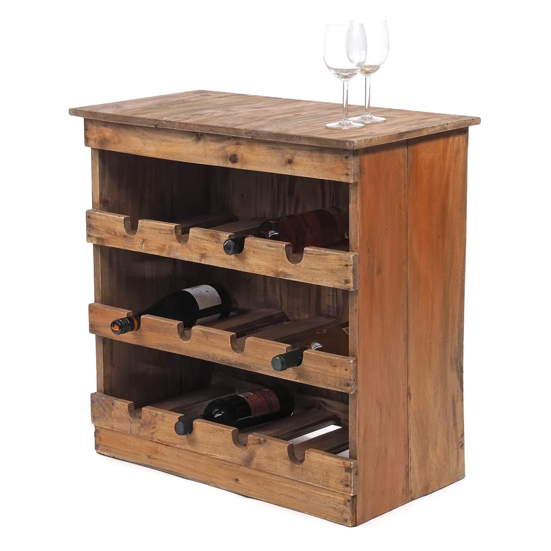 WEINREGAL "RUSTIQUE" | Mahagoni, 70x70x38cm (HxBxT) | Farbe: 01 natur-vintage