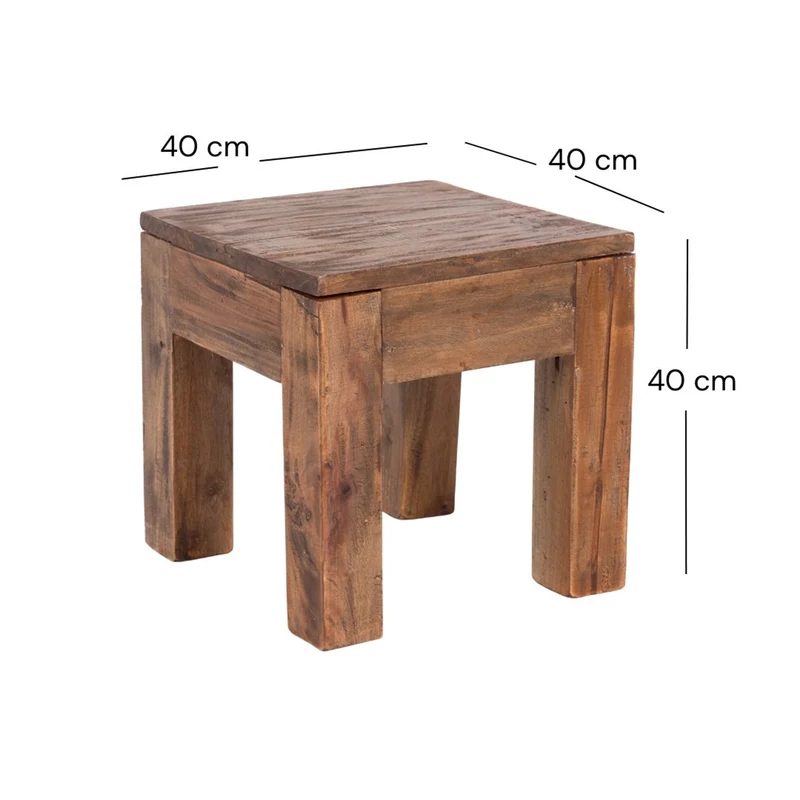 Couchtisch "SQUARE 40" | Mahagoni, 40x40x40cm | Beistelltisch