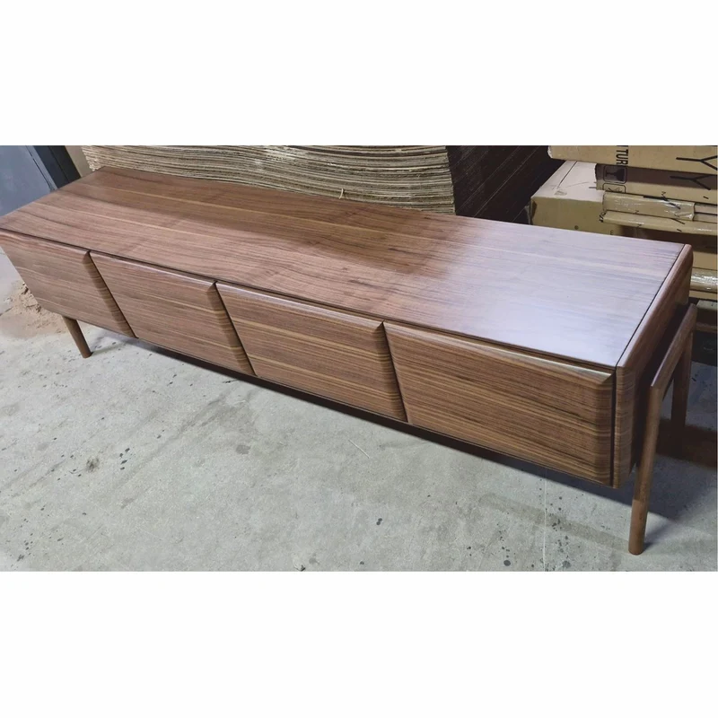 Casa Padrino Luxus TV Schrank mit 4 Türen Braun 220 cm - Wohnzimmer Möbel
