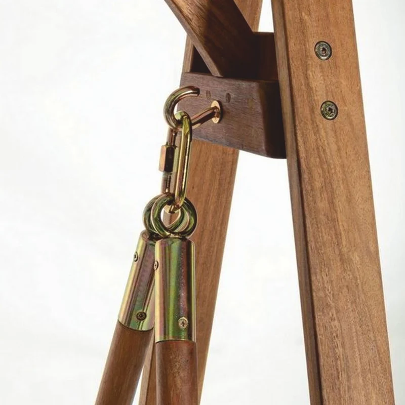 Casa Padrino Luxus Hollywood Schaukel Braun / Weiß 185 cm - Garten Schaukel