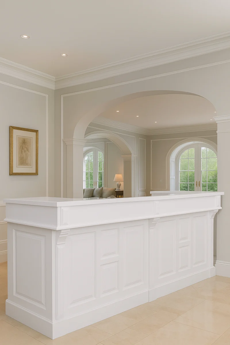 Casa Padrino Landhausstil Bar Theke Weiß 240 cm - Landhausstil Ladentheke Bartheke
