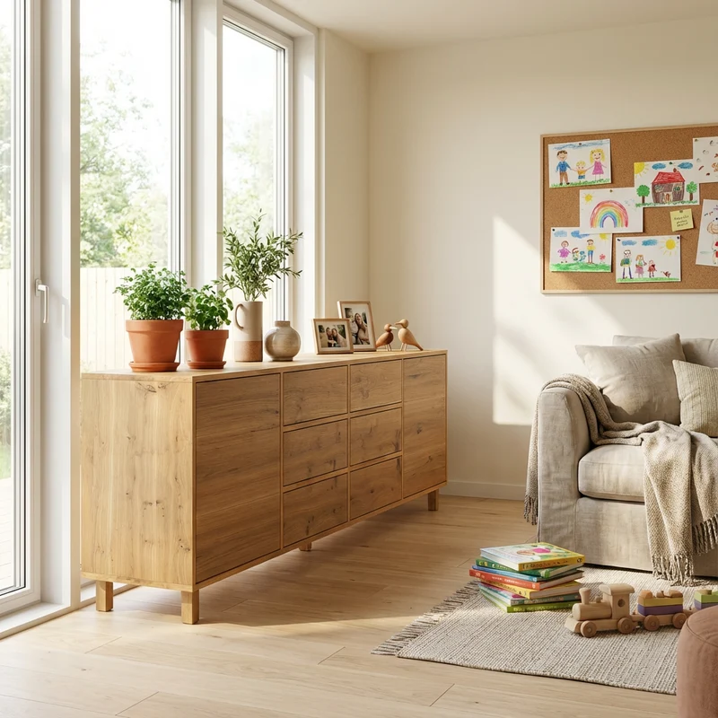 Sideboard Eiche Rustikal - Natur geölt 240cm