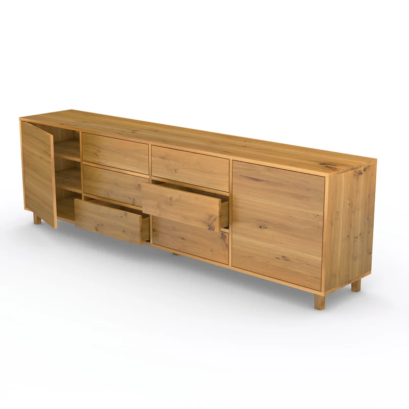 Sideboard Eiche Rustikal - Natur geölt 240cm