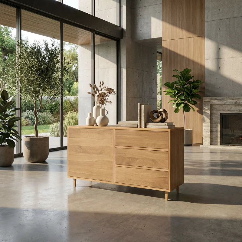 Sideboard Eiche Premium - Natur geölt 120cm