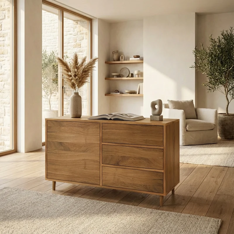 Sideboard Eiche Premium - Natur geölt 120cm