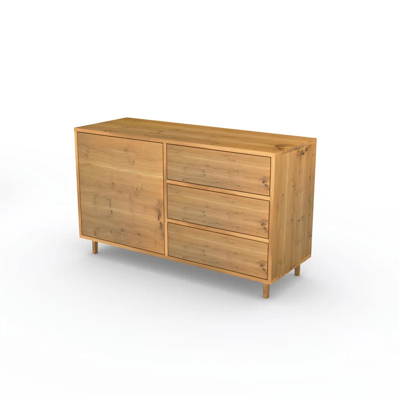 Sideboard Eiche Rustikal - Natur geölt 120cm