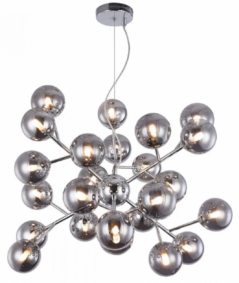 Casa Padrino Wohnzimmer Hängeleuchte Silber Ø 65 x H. 40 cm - Hängelampe mit kugelförmigen Lampenschirmen