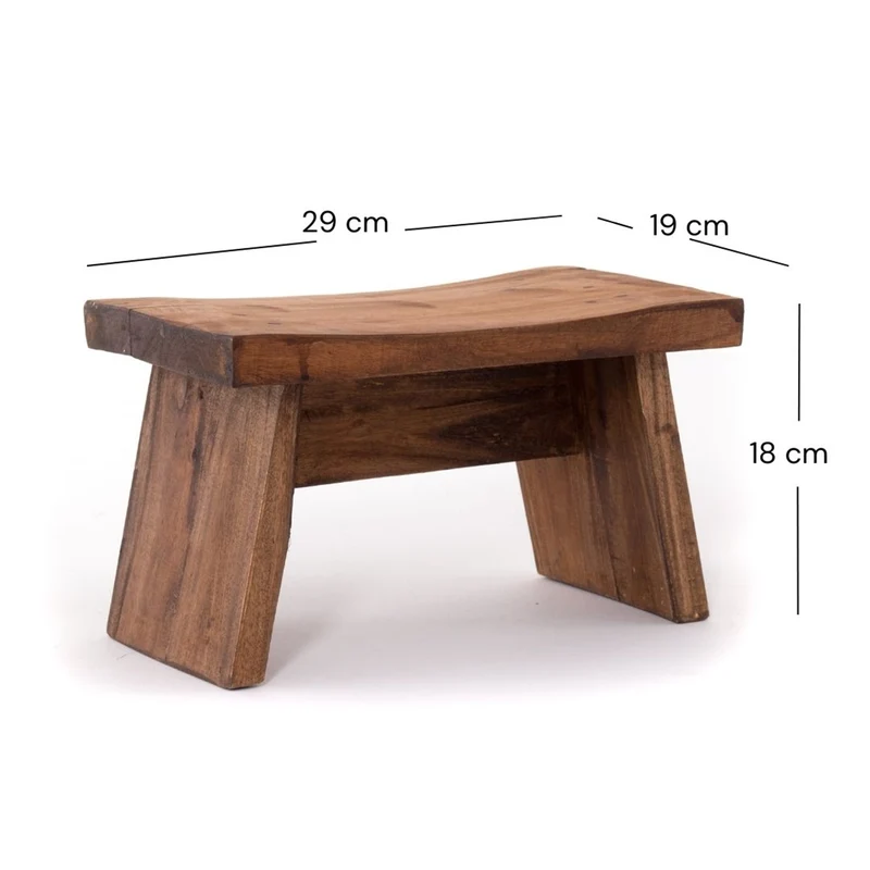 NOSTALGISCHER FUßHOCKER "SCHEMEL" | Mahagoni | Holzhocker | Farbe: 08 honigfarben gewachst