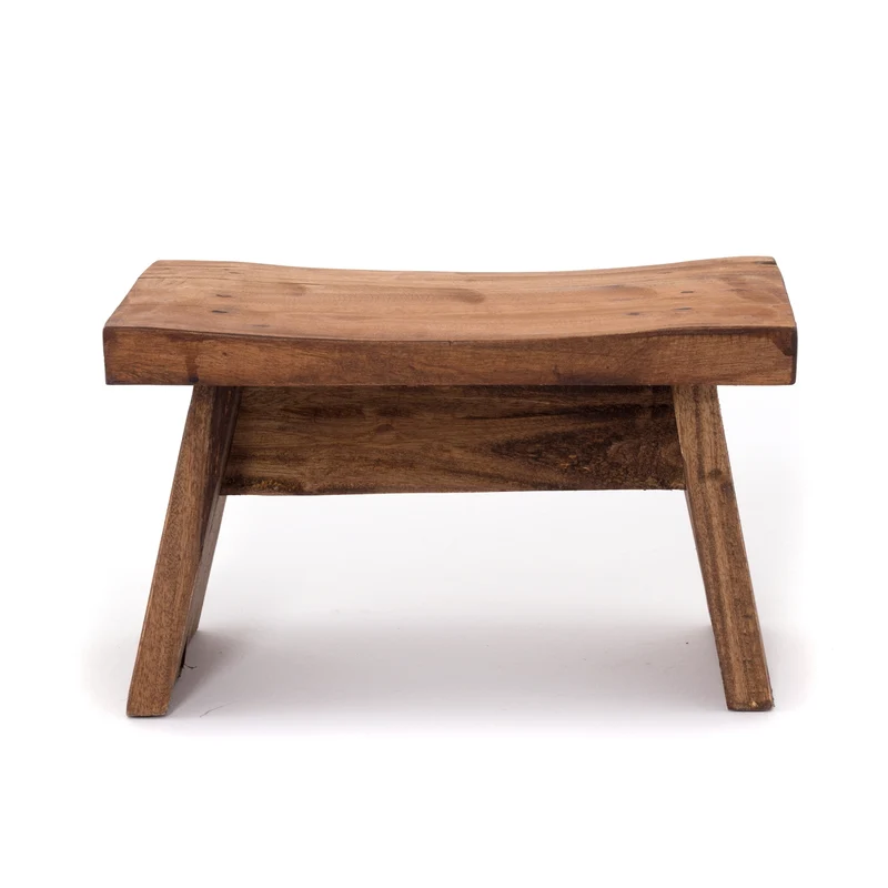 NOSTALGISCHER FUßHOCKER "SCHEMEL" | Mahagoni | Holzhocker | Farbe: 08 honigfarben gewachst