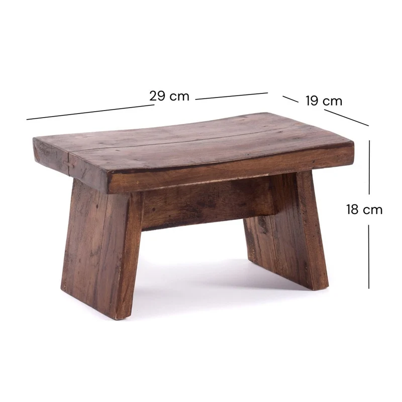 NOSTALGISCHER FUßHOCKER "SCHEMEL" | Mahagoni | Holzhocker | Farbe: 02 hellbraun