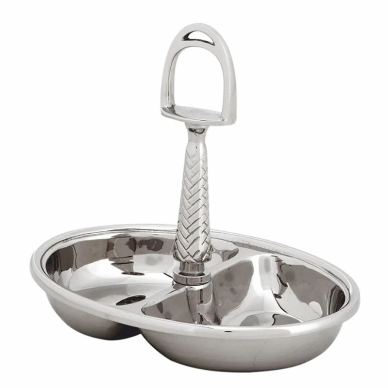Casa Padrino Luxus Nussschale / Servierschale mit Tragegriff Silber H. 20 cm - Gastronomie Accessoires