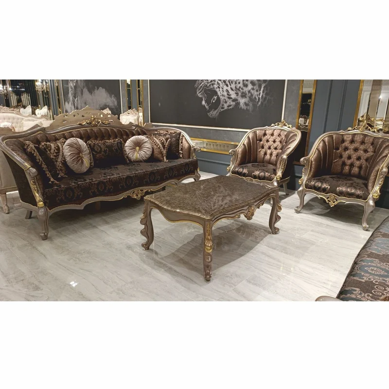 Casa Padrino Luxus Barock Sessel Schwarz / Grau / Gold H. 107 cm - Barock Möbel