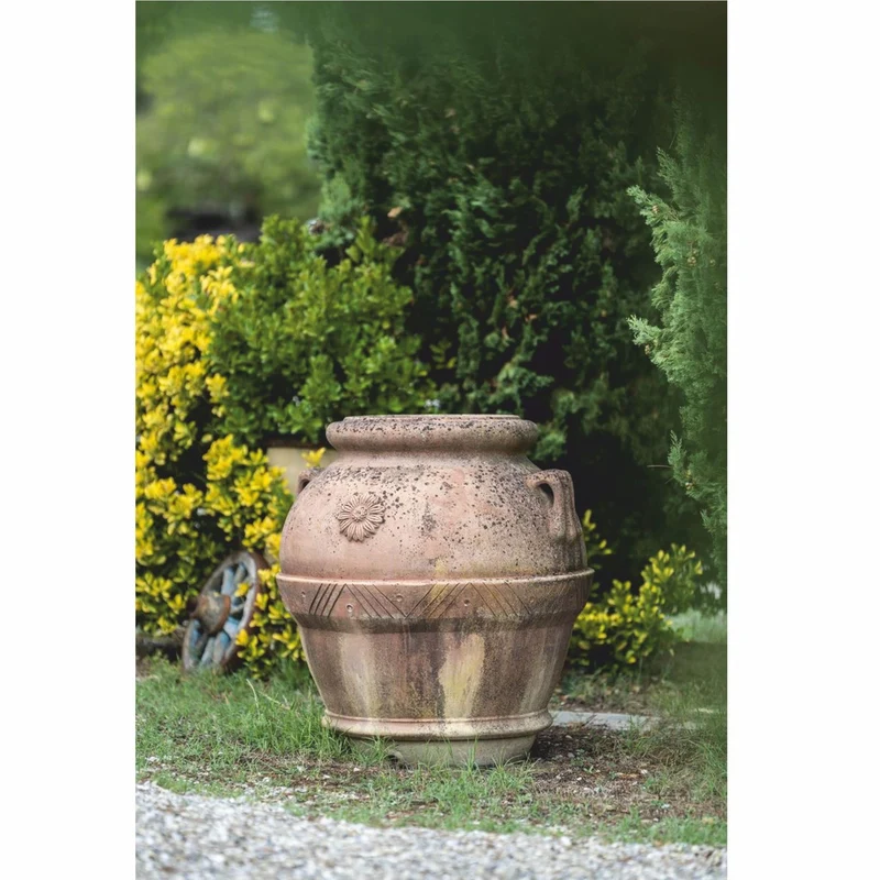 Casa Padrino Jugendstil Terrakotta Blumentopf Beige H. 95 cm - Made in Italy