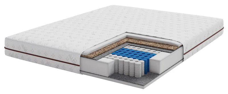 Taschenfederkernmatratze 200x200 cm Somcoco mit Kokos und beidseitigem PUR-Schaum