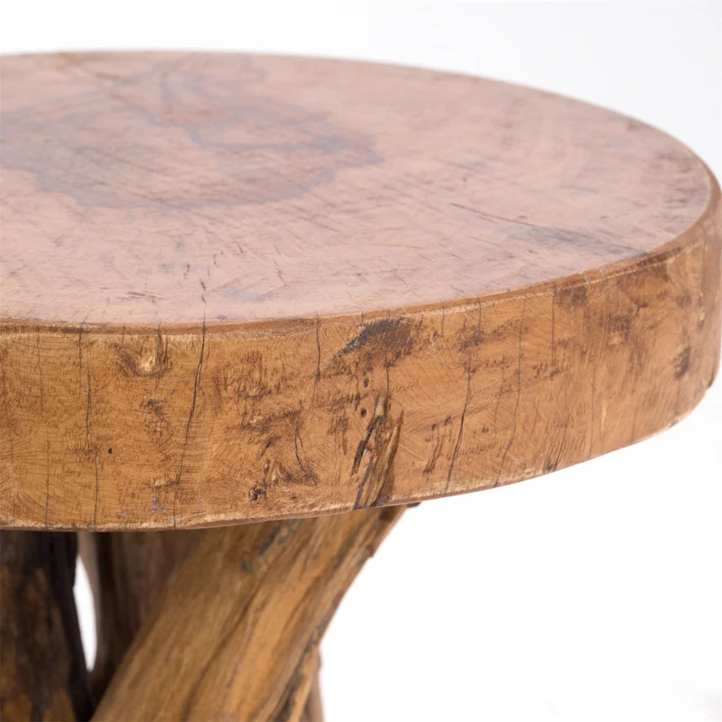 BEISTELLTISCH TEAKHOLZ 40 | 40x34cm (HxB) Massivholz Telefontisch | Farbe: 01 natur-vintage