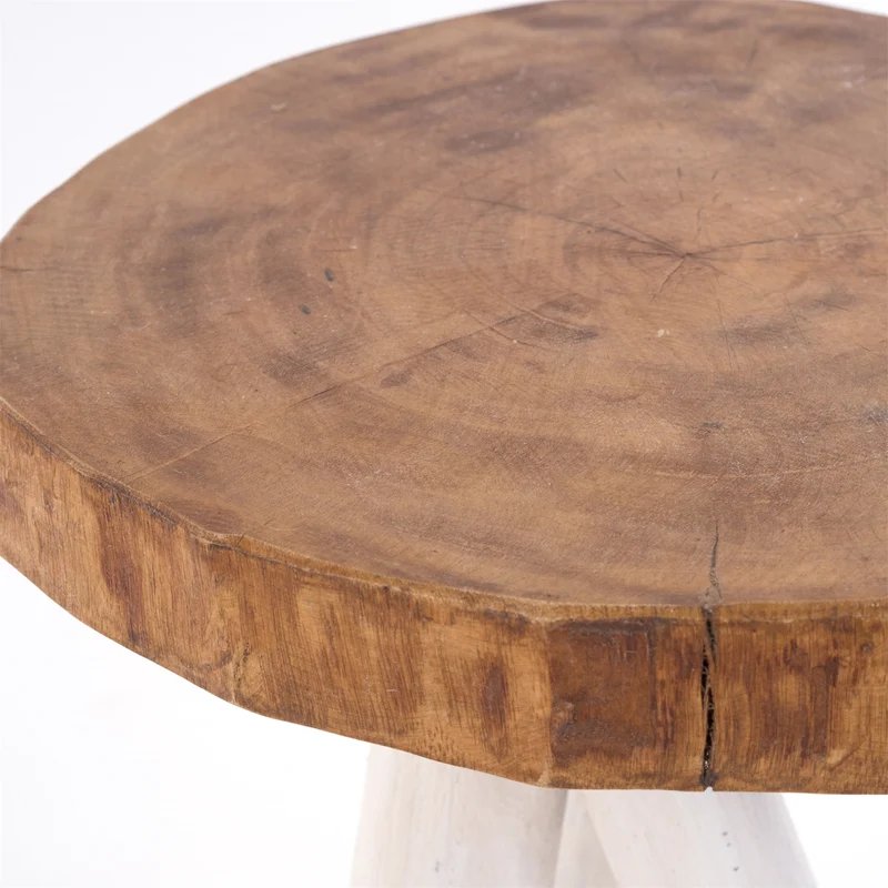 BEISTELLTISCH TEAKHOLZ 40 | 40x34cm (HxB) Massivholz Telefontisch | Farbe: 06 weiß-landhaus