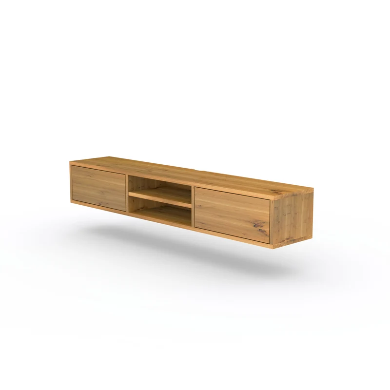 Lowboard Eiche Rustikal - Natur geölt 180cm mit Wandaufhängung