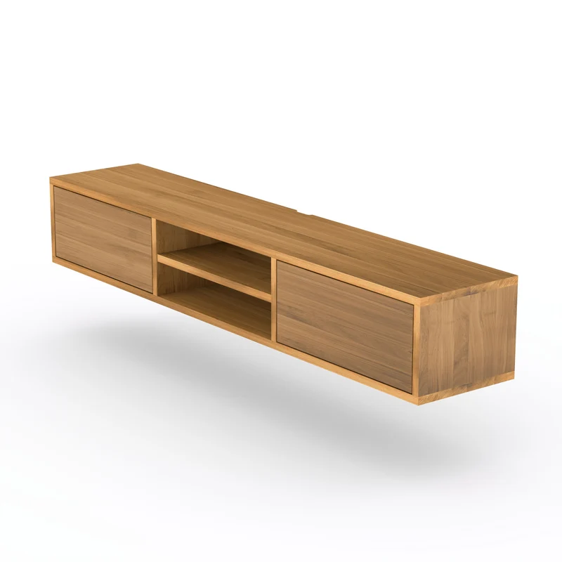 Lowboard Eiche Premium - Natur geölt 150cm mit Wandaufhängung