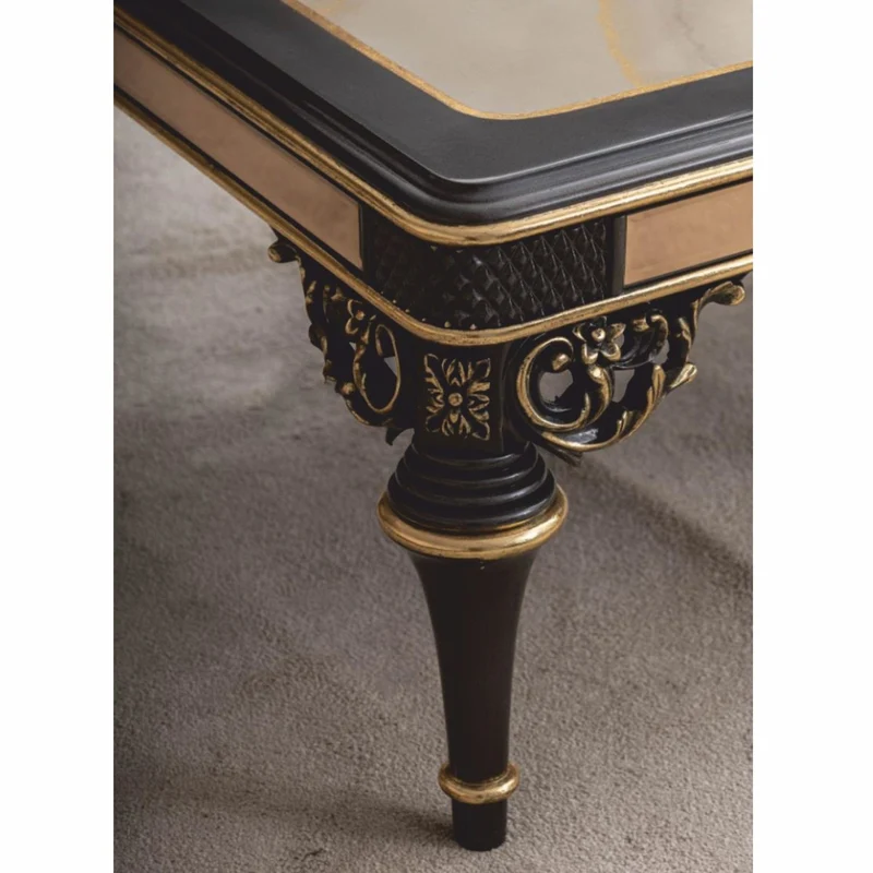Casa Padrino Luxus Barock Couchtisch Beige / Braun / Gold 120 cm - Barock Möbel