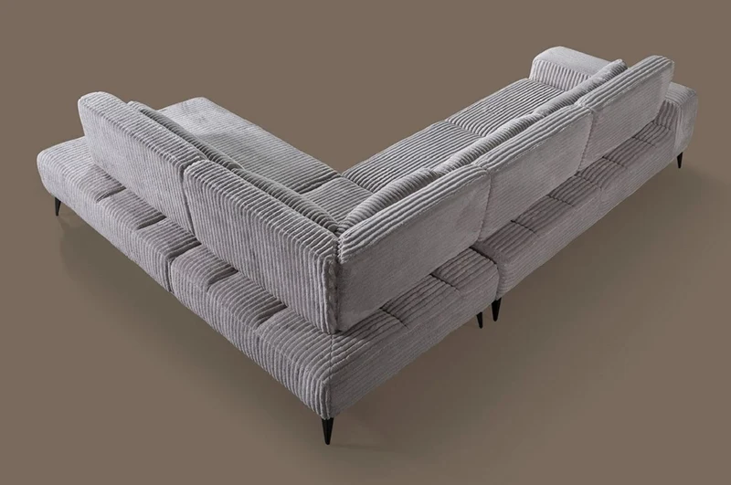 Casa Padrino Luxus Ecksofa mit verstellbaren Rückenlehnen Grau / Schwarz 330 x 240 cm