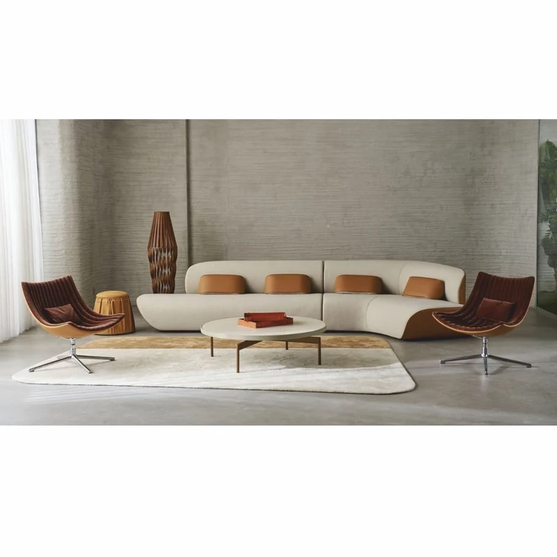 Casa Padrino Luxus Ecksofa Hellgrau / Braun 402 cm - Wohnzimmer & Hotel Möbel