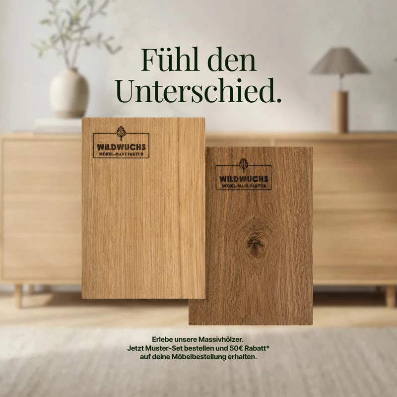 Esstisch Eiche Premium Natur geölt - mit Fuß "U-Form"