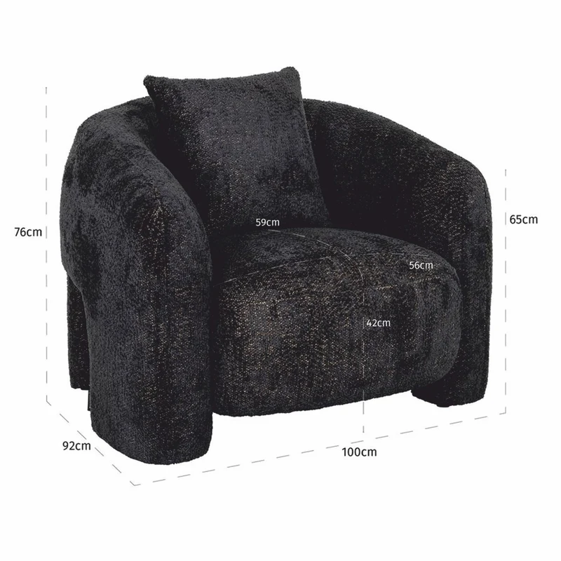 Casa Padrino Luxus Wohnzimmer & Hotel Sessel Schwarz 100 cm - Luxus Möbel
