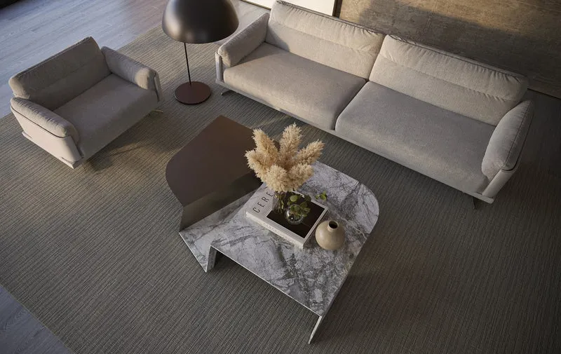 Casa Padrino Luxus Sessel Grau / Messing 130 x 103 x H. 80 cm - Luxus Möbel