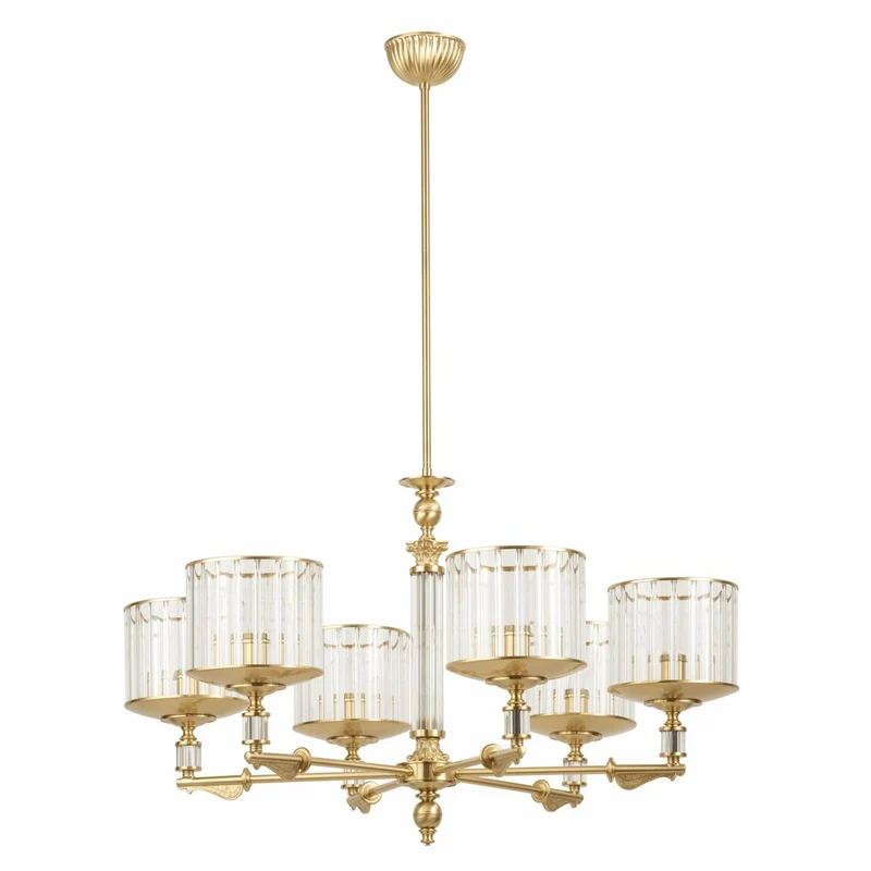 Casa Padrino Luxus Barock Kronleuchter Matt Gold Ø 76 x H. 70 cm