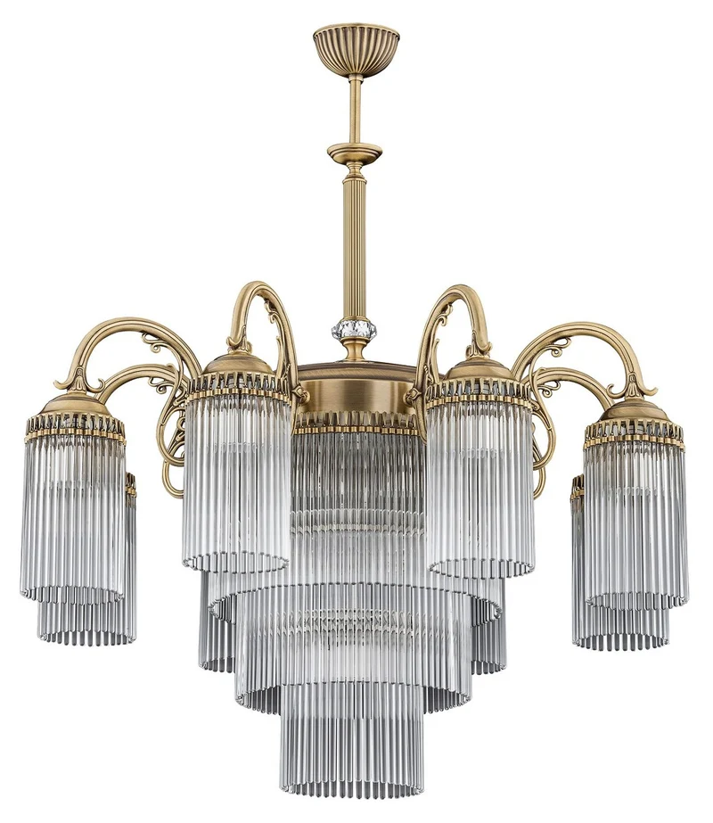 Casa Padrino Luxus Barock Kronleuchter Messing mit Patina Ø 80 x H. 90 cm