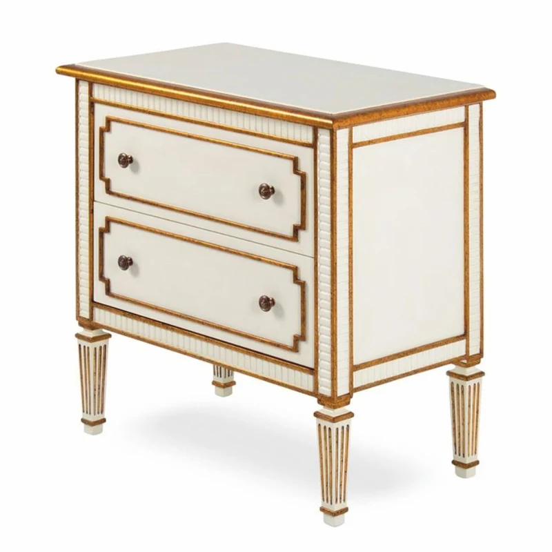 Casa Padrino Luxus Barock Nachtkommode Creme / Antik Gold - Barockstil Schlafzimmer Möbel