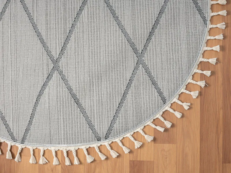 Teppich ORIENTAL-Structure rund weiss diverse Größen