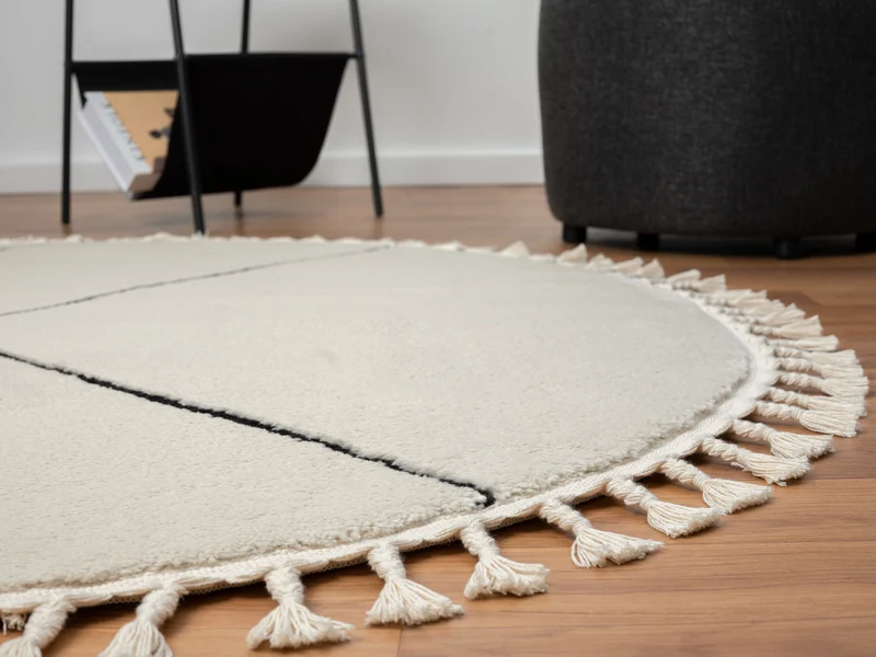 Teppich ORIENTAL-String rund weiss diverse Größen
