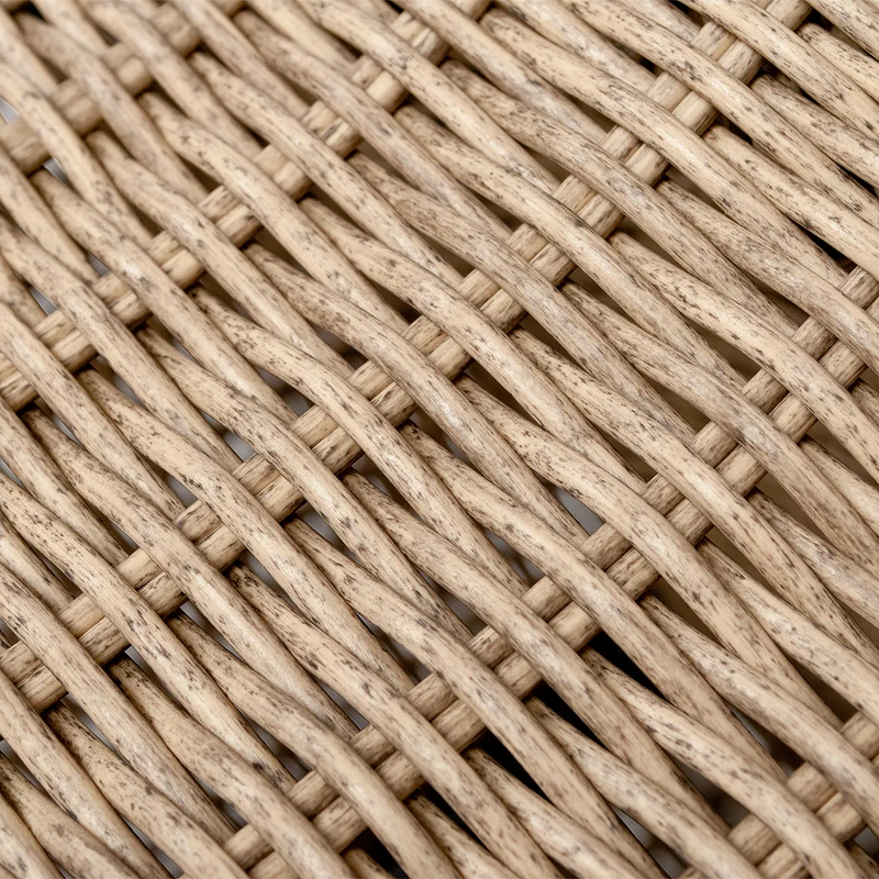 2er Lounge Sofa VITA 145cm rundes Polyrattan Natural