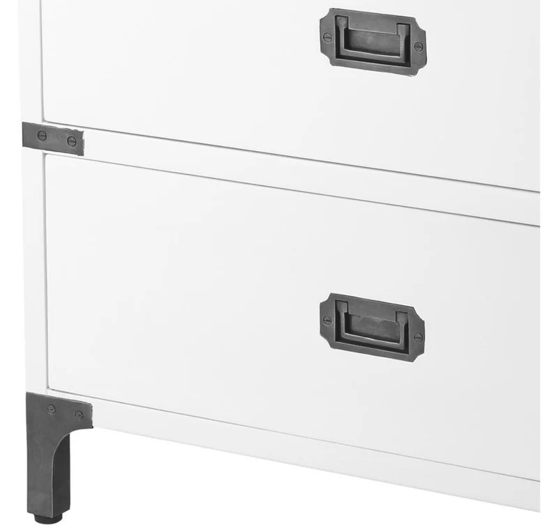 Casa Padrino Luxus Beistelltisch mit 3 Schubladen Weiß 71 x 40,5 x H. 74 cm - Wohnzimmermöbel