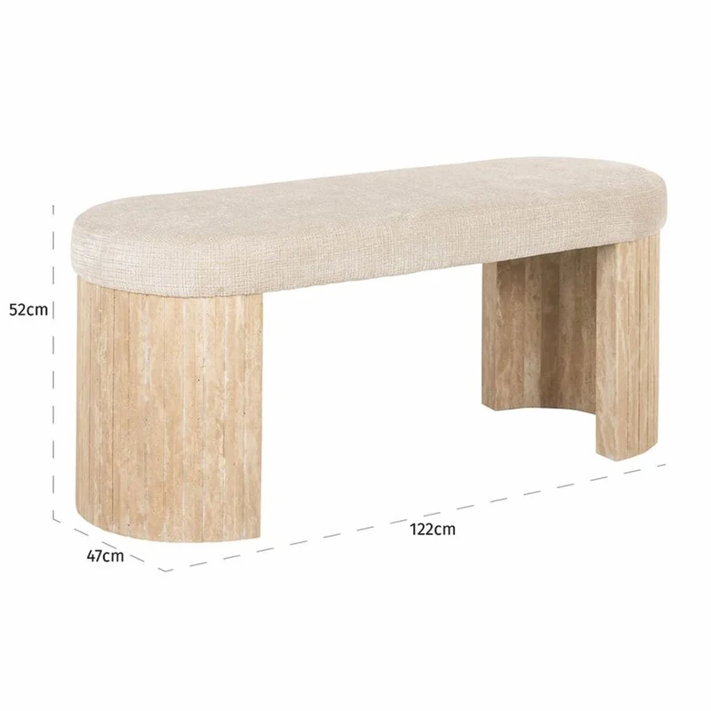 Casa Padrino Luxus Sitzbank Beige 120 cm - Wohnzimmer & Hotel Möbel